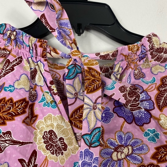 Ann Taylor Batik Floral Paisley Mock Puff Sleeve Blouse Sz L NWT - Picture 6 of 9